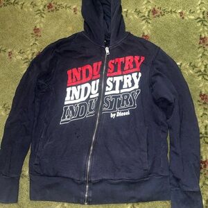Diesel Deep Blue Hoodie with Silver Zip